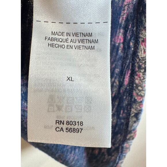 Lucky Brand Women’s Plus size Long Sleeve Shirt Blouse XL Boho Print Cotton - Picture 7 of 10